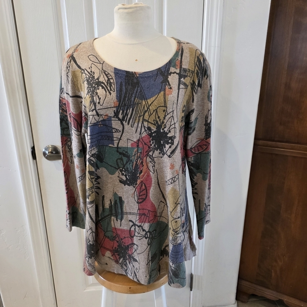 Shana Abstract Patterned Women's Tunic Wool Blend